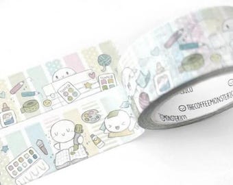 TCMC Colorful Crafts Washi Tape, TheCoffeeMonsterzCo, Cute Washi, Planner Washi, Journal Stickers, Scrapbook Supplies, Journal Washi