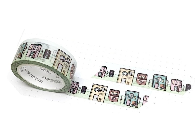 TCMC washi samples 12, The Coffee Monsterz Co., Emoti washi tape samples, Coffee Time washi, Tea Time washi, Planner washi Planner Land