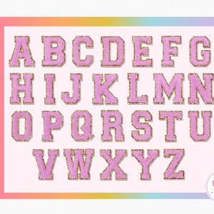 Parche de letras Chenille Varsity de alta calidad, parche de letras Chenille púrpura, letras universitarias de brillo, parches con respaldo adhesivo, parche adhesivo