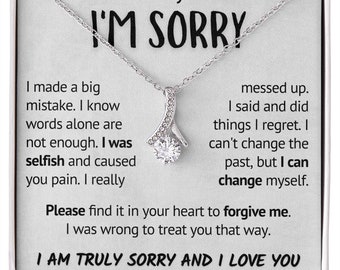 Im Sorry Gifts For Her, Apology Gifts For Her, To My Soulmate Necklace For Women, Gifts For Girlfriend, Personalized Christmas Birthday Gift