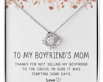 To My Boyfriends Mom Necklace, Mothers Day Gifts For Boyfriends Mom From Girlfriend, Custom Birthday Mother&#39;s Day Gifts Mother In Law Funny