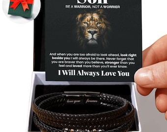 Personalisiertes Armband für meinen Sohn von Mama und Papa, Sohn-Armbänder von Mutter-Vater, Weihnachten-Geburtstags-Abschlussgeschenke für Jungen-Männer