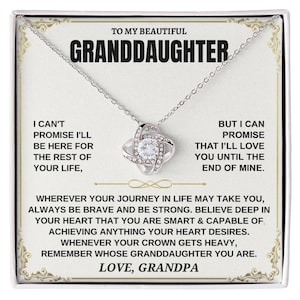 Necklace For Granddaughter from Grandpa Grandma Nana, Personalized Birthday Gift From Grandmother Grandfather, Christmas Gift for Girl Women