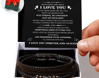 Personalisiertes Armband für meinen Sohn von Mama und Papa, Sohn-Armbänder von Mutter-Vater, Weihnachten-Geburtstags-Abschlussgeschenke für Jungen-Männer