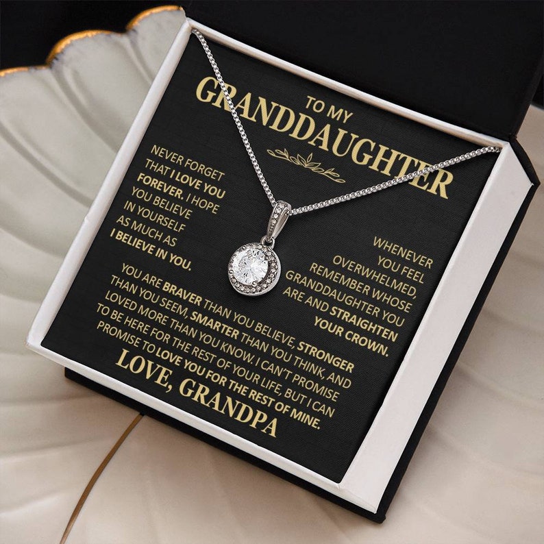 Necklace for Granddaughter From Grandpa Grandma Nana, Personalized Birthday Gift From