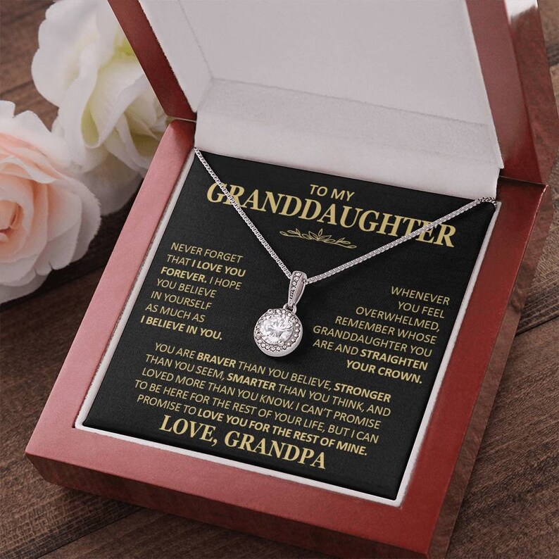 Necklace for Granddaughter From Grandpa Grandma Nana, Personalized Birthday Gift From
