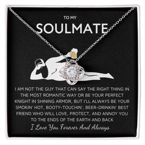 Collana "To My Soulmate" per le donne, regali divertenti per la fidanzata, regali personalizzati per la moglie, regalo di compleanno per il suo anniversario di San Valentino