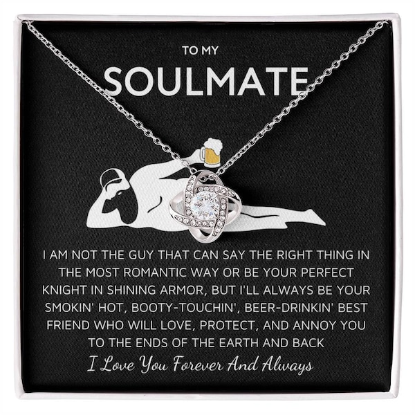 To My Soulmate Necklace For Women, Funny Gifts For Girlfriend, Custom Presents For Wife, Jewelry Birthday Gift For Her Anniversary Valentine