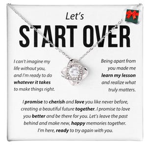 Start Over Necklaces, To My Soulmate Necklace For Women, Gifts For Girlfriend, Personalize Birthday Gift For Her Anniversary Valentine