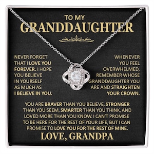 Necklace For Granddaughter from Grandpa Grandma Nana, Personalized Birthday Gift From Grandmother Grandfather, Christmas Gift for Girl Women