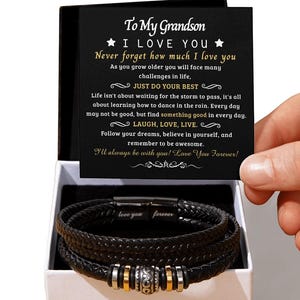 Grandson Bracelet From Meme, Grandson Gifts From Grandma, Grandparents, Nana, Christmas Graduation Gifts For Grandson, Teenage Boys Gift
