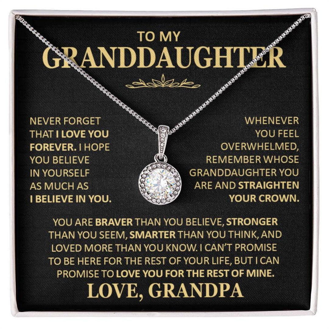 Necklace for Granddaughter From Grandpa Grandma Nana, Personalized Birthday Gift From