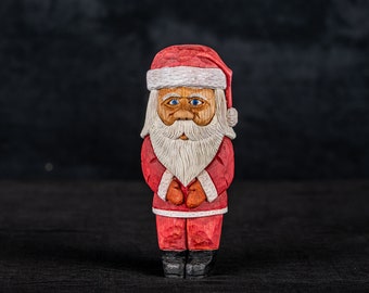 Large hand carved wooden Santa Claus