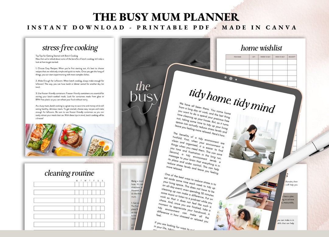 Mom Life Planner Digital Household Planner Printable Home - Etsy