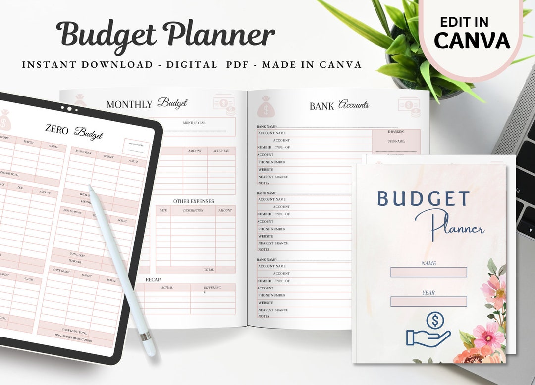 Printable Monthly Budget Planner Financial Journal & Tracker Budget Sheet PDF Personal Finance