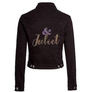 And Juliet musical Jacket, Broadway gift, musical theatre gifts, Rhinestone denim jacket, theatre ticket reveal, gifts for theatre kids,