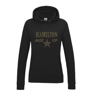 Hamilton musical rise up hoodie for women with Rise up star design