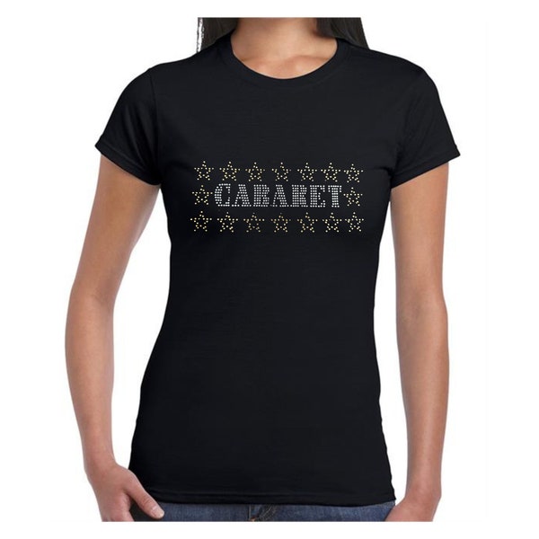 Cabaret musical cotton t shirt with star bling design, perfect gift for theatre lovers