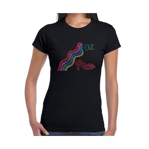 Wizard of Oz musical t shirts with Rainbow and Ruby slippers design, the perfect birthday gift for theatre performers