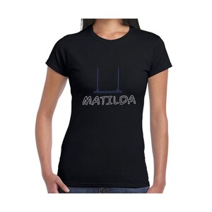Matilda T-Shirt Swing Design with Short Sleeves, Wested stagey gift for her, sparkly theatre merch