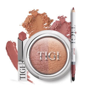 TIGI Cosmetic Perfect Lip-Liner Decaf, Diamond Lipstick Loyalty & Glow Blush Lovely Duo