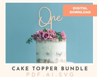 Birthday Cake Topper SVG Bundle: Laser Cut Number Designs (Digital Download)