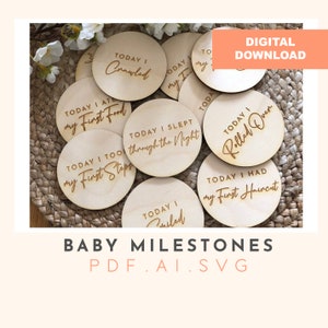 Baby milestone set digital file, svg file, baby milestone set, laser cutting, glowforge file, cutting file,
