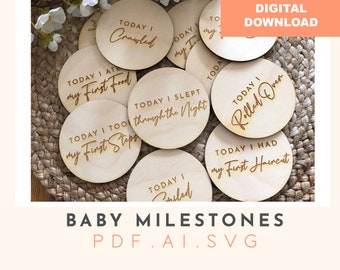 Baby Milestone SVG Set: Laser Cut Files (Digital Download)