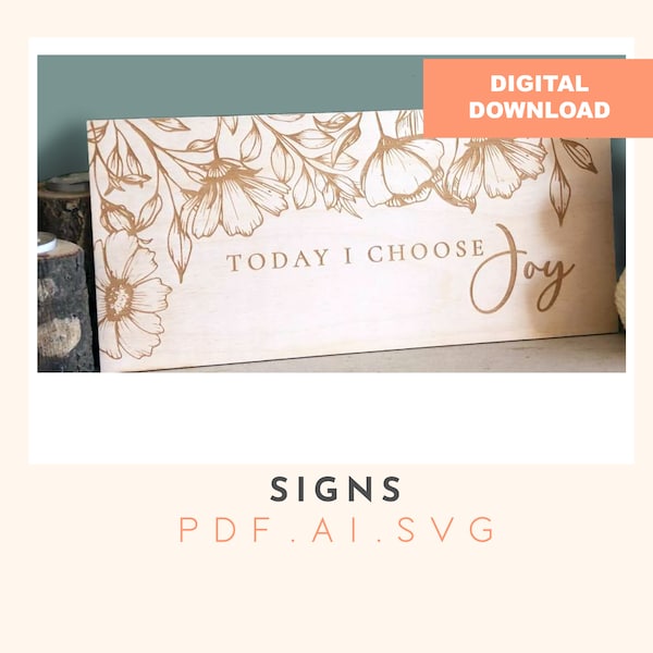 Today I choose joy file, wooden sign cutting file, svg, Cricut Cut Files, glowforge file