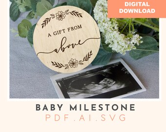 Baby Milestone Discs SVG File: Laser Cut Glowforge File (Digital Download)