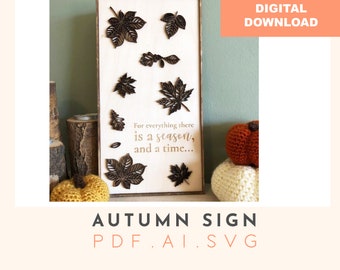 Autumn Sign Cutting File: SVG, Cricut, Glowforge (Digital Download)