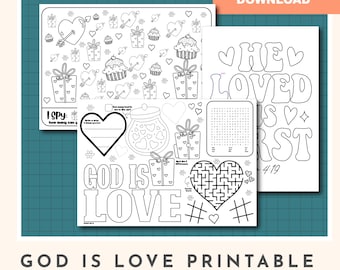 God is Love Printable Activity Sheets: Sunday School (PDF)