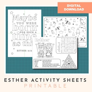 Esther Activity sheet, bible story activity, Ispy and colour in poster, printable Sunday school craft, printable church craft, Queen Esther