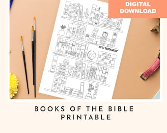 Books of the Bible Coloring Poster: Sunday School Craft (Digital Download)