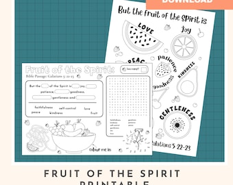 Fruit of the Spirit Activity Sheet: Sunday School Craft (PDF)