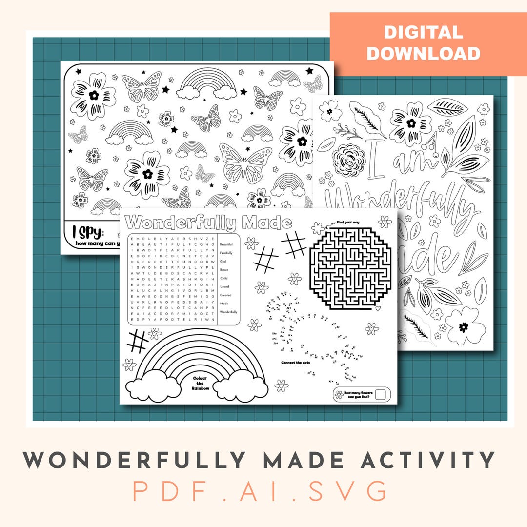 Wonderfully Made Kids Activity Sheet, Ispy and Colour in Poster ...