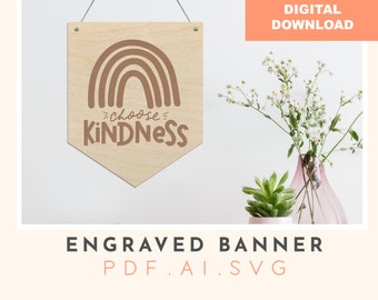 Motivational Word Banner SVG: Wooden Sign Cutting File (Digital Download)