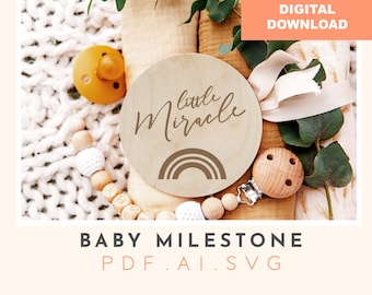 Little Miracle Baby Milestone Discs: Laser Cut SVG File (Digital Download)