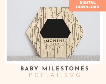 Chalkboard Baby Milestone Discs SVG: Laser Cut File (Digital Download)