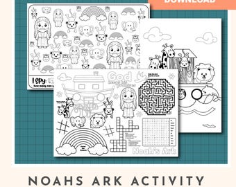 Noah's Ark Activity Sheet: I Spy and Colouring Poster (PDF)
