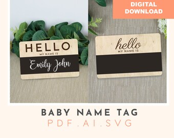 Disc met aankondiging babynaam: lasergesneden bestand (digitale download)