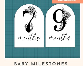 Sunflower Baby Milestone Set: Laser Cut SVG, PDF, AI (Digital Download)