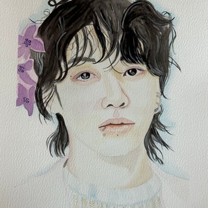 Watercolour Print Jeon Jungkook (BTS&#39;s Jungkook) Seven Promotion