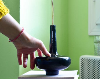 Black Ceramic Vase: Handmade Minimalist Home Decor