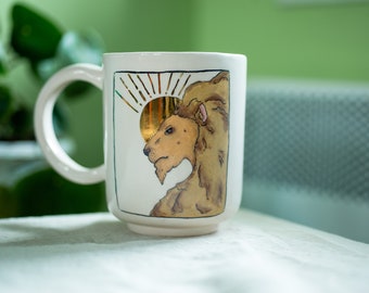 Mug en céramique zodiaque LION, cadeau Lion, illustration du zodiaque, tasse à café sur le thème de l'astrologie par Felix Ceramic, Saint-Valentin, idée cadeau d'anniversaire