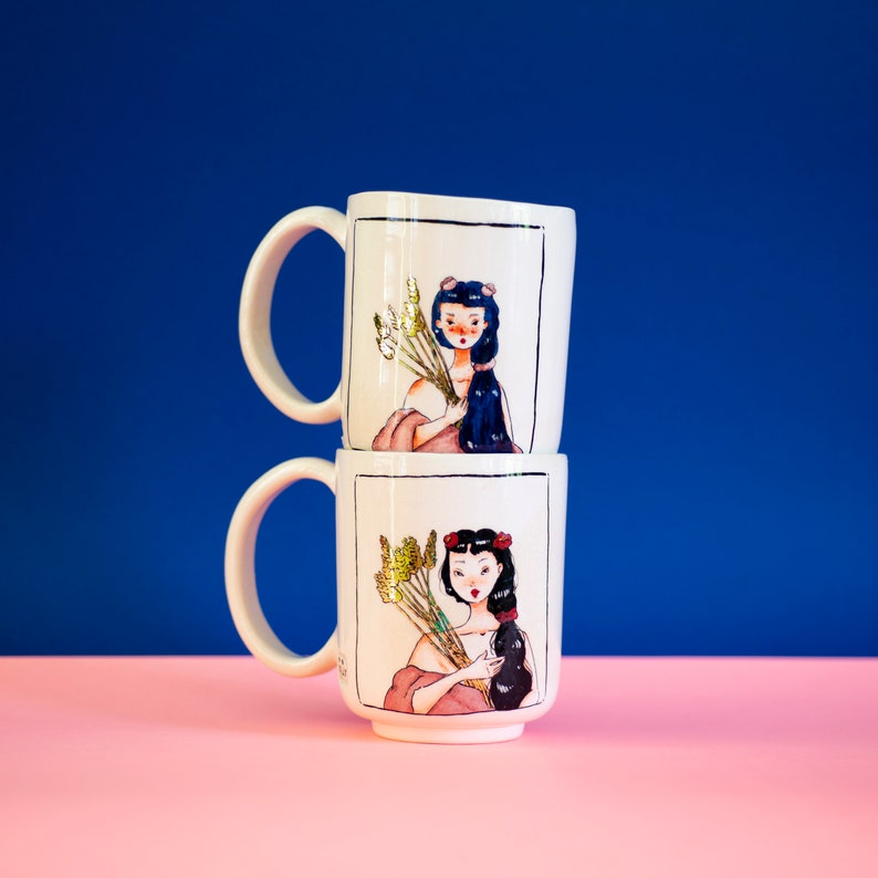 VIRGO Zodiac Ceramic Mug, Virgo Gift, Zodiac Illustration, Astrology Theme Coffee Mug by Felix Ceramic, Valentine's Day Gift Idea image 7