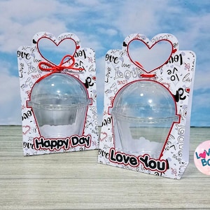 6 FILE Cup Domo Box 9oz - 6 Disegni Dome Cup Box 9oz - San Valentin/Studio (Cameo) - PDF - SVG