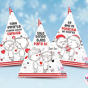 EDITABLE Valentine's Day Triangle - Love Chip Bag Template Set of 3 Bundle - San Valentin - Love / PowerPoint - PNG