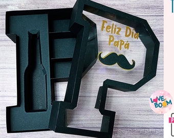TEMPLATE Letter P Box Father's Day - Box Letter P Father's Day / Studio (Cameo) - PDF - SVG