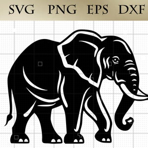 Elefant SVG Png Eps Dxf Elefant Vektor Silhouette Clipart Cricut Schneiden Datei Digitale Datei
